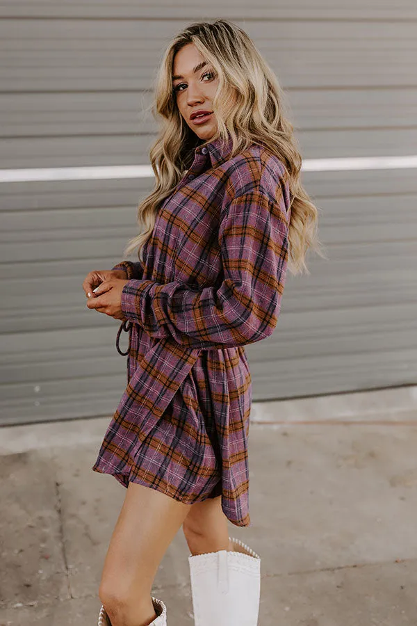 Pumpkin Patch Cutie Flannel Romper in Purple