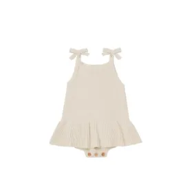 Quincy Mae Knit Ruffle Romper - Natural