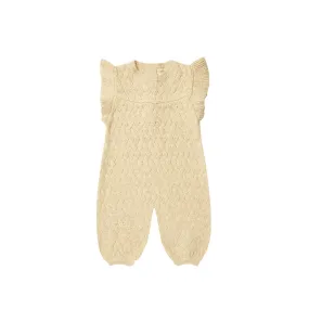 Quincy Mae Mira Knit Romper - Heathered Yellow