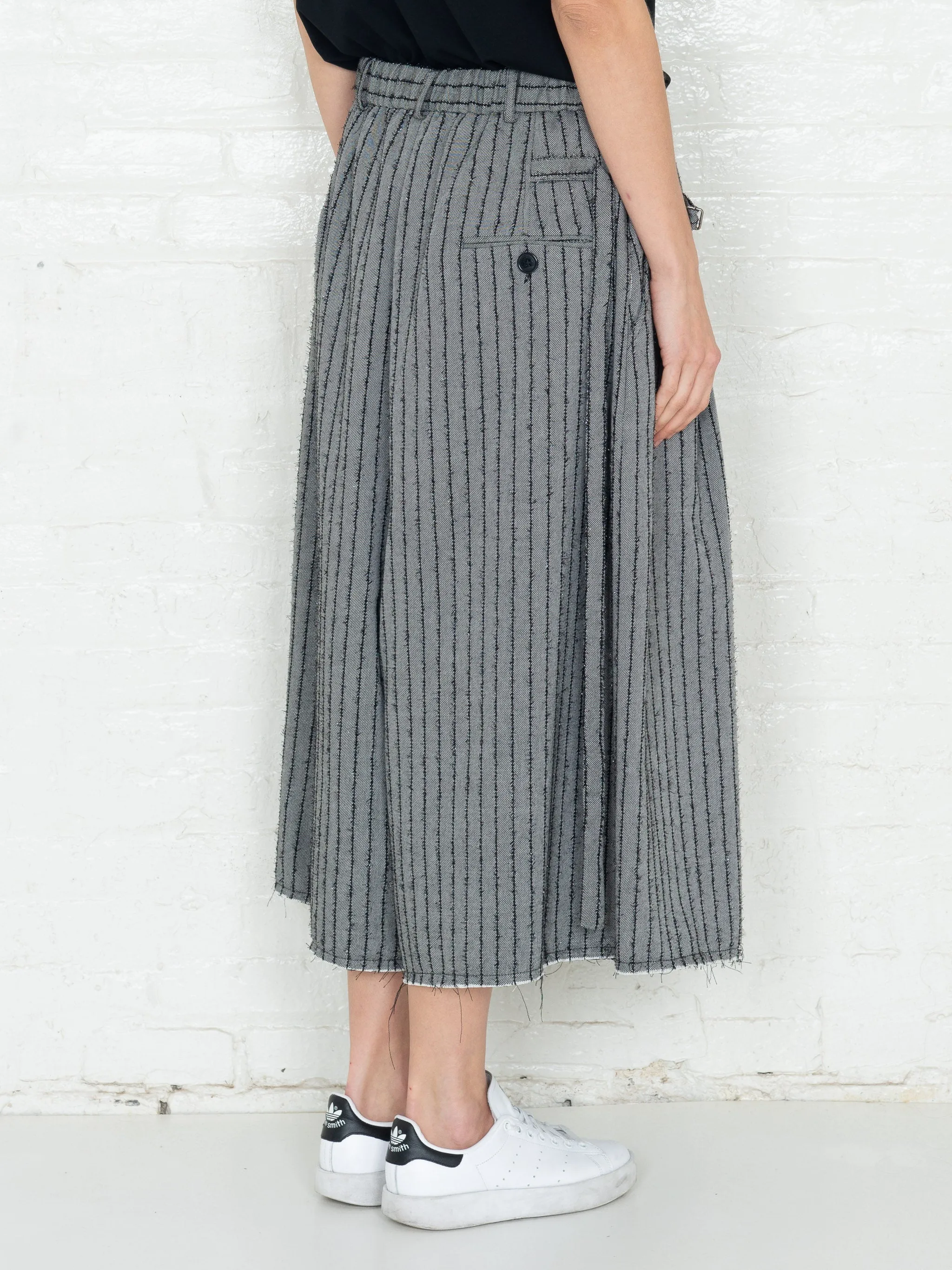 "The Skirt Pant" in Grey & Black Stripes