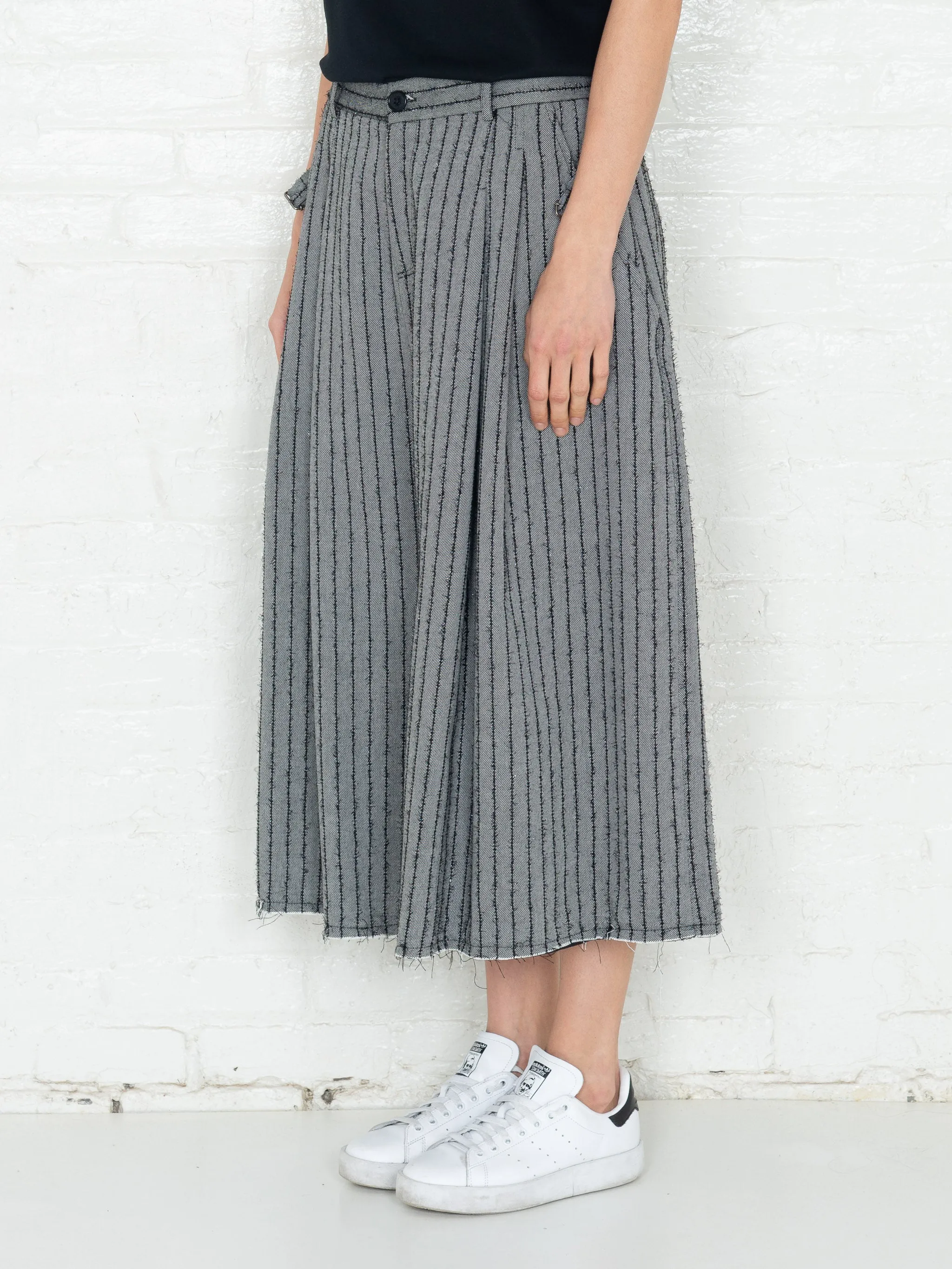 "The Skirt Pant" in Grey & Black Stripes