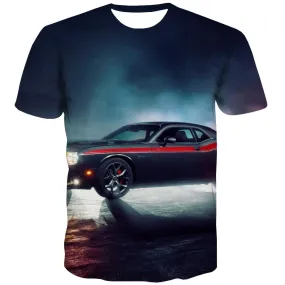 Racing Car T-shirt Men Metal Tshirts Cool City T shirts Funny Gray T-shirts 3d Retro Tshirt Printed