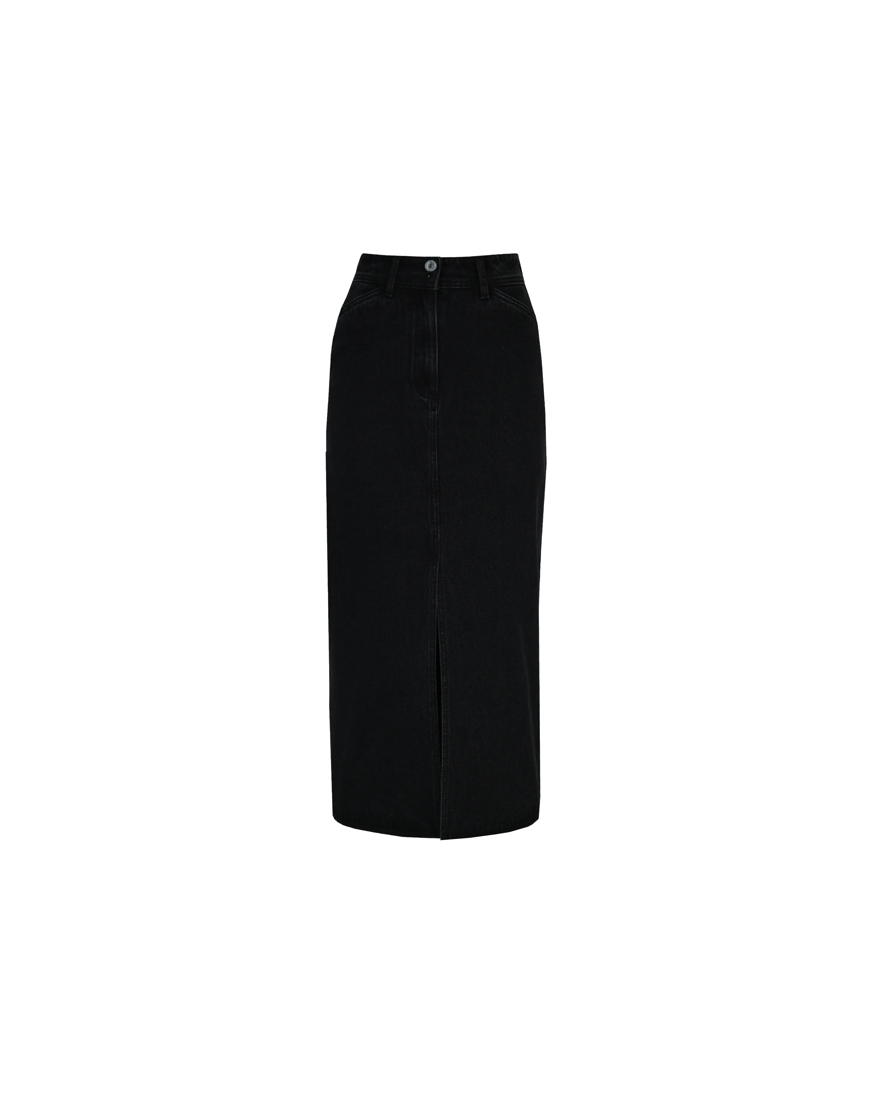 RAFFIA DENIM SKIRT BLACK