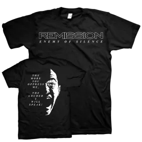 Remission "Enemy Of Silence" Black T-Shirt