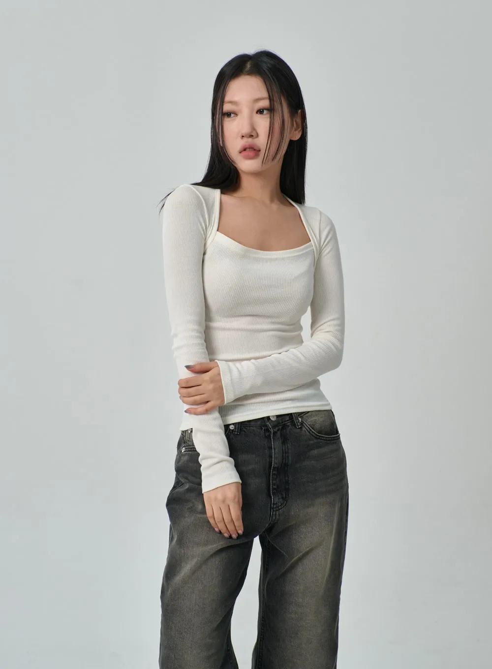 Ribbed Knit Top IF314