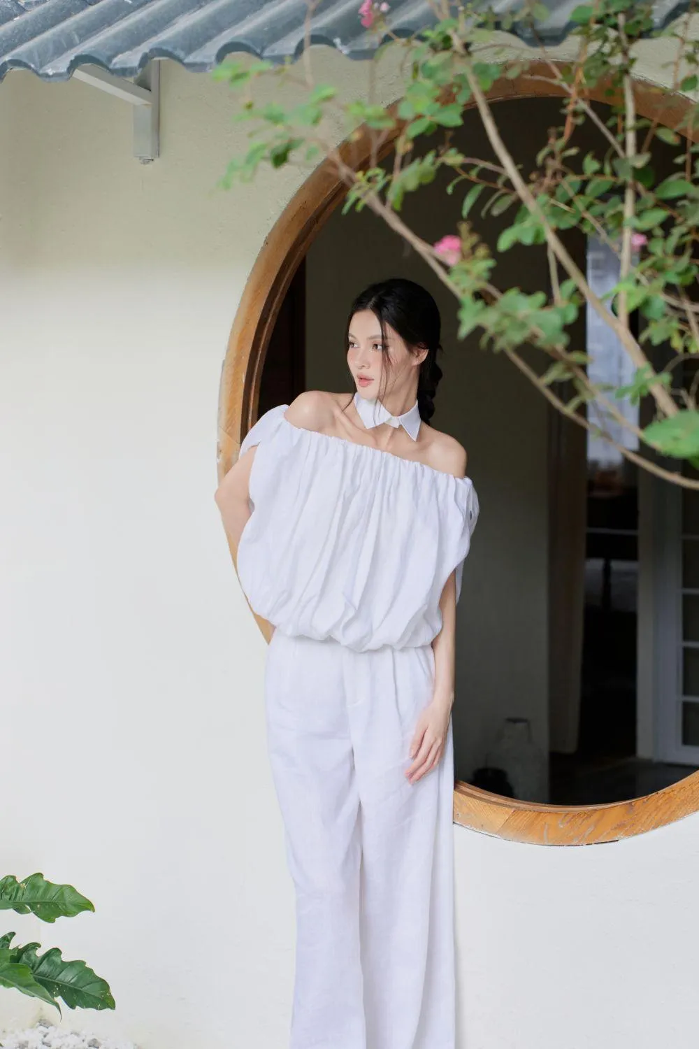 Rina Straight Wide Leg Linen Floor Length Pants