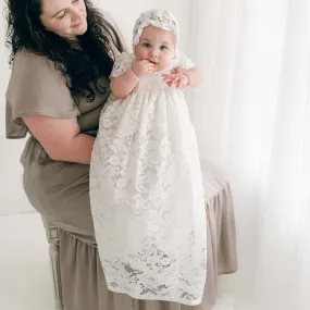 Rose Christening Gown & Bonnet