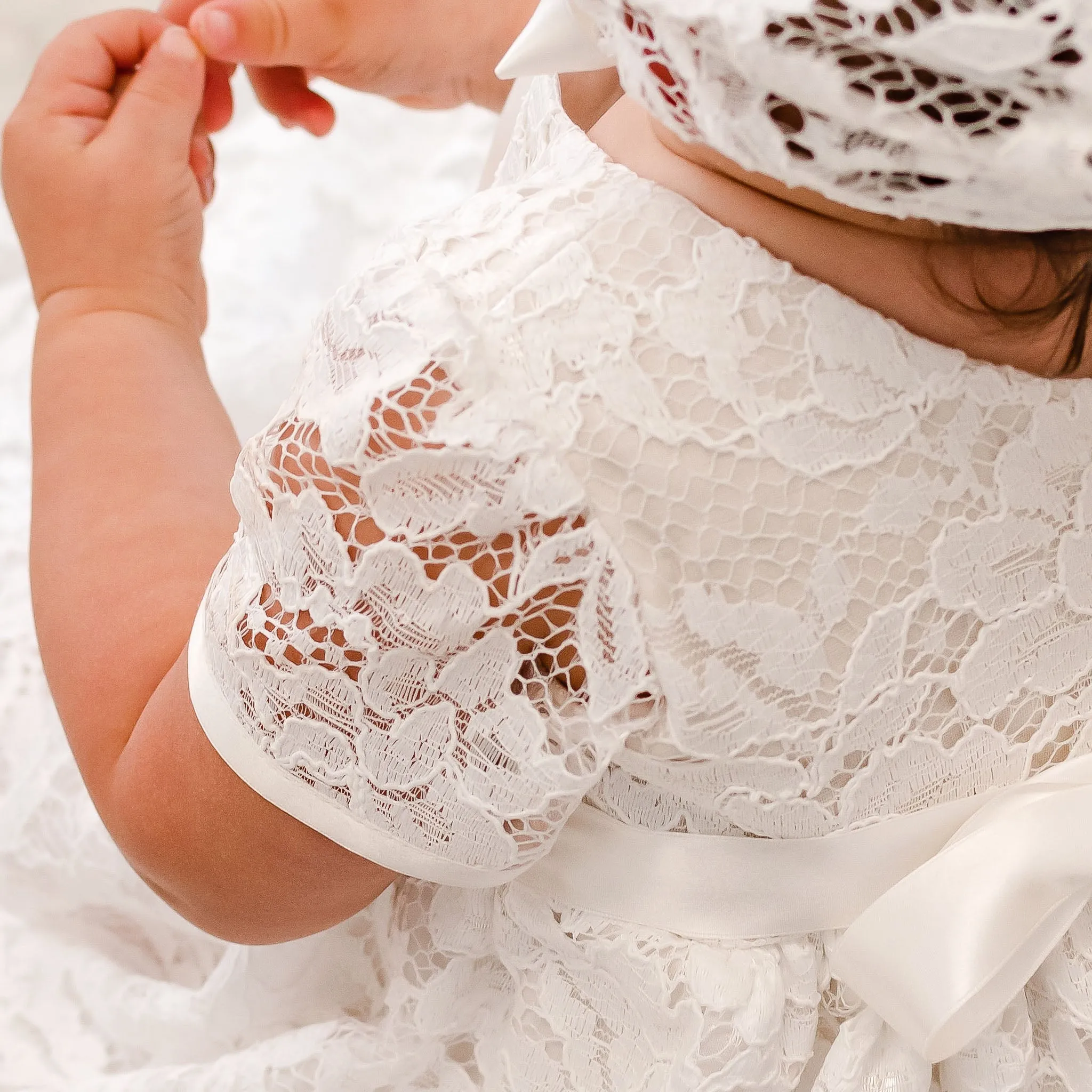 Rose Christening Gown & Bonnet