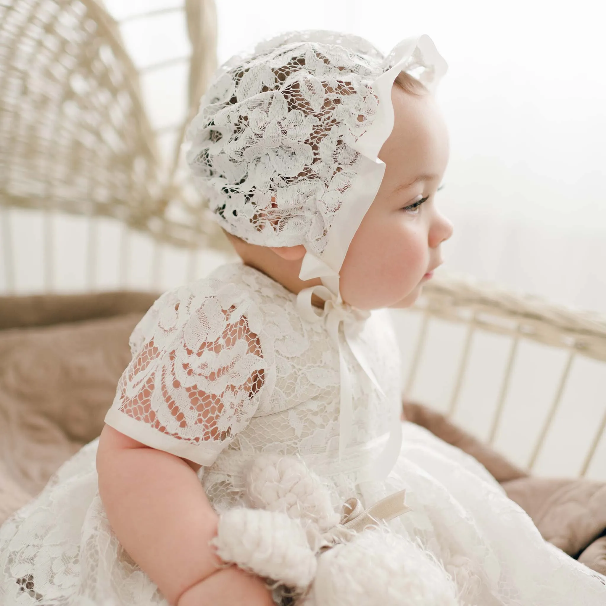 Rose Christening Gown & Bonnet