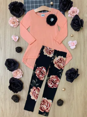 Roses My Way Hi-Lo Tunic And Legging Set