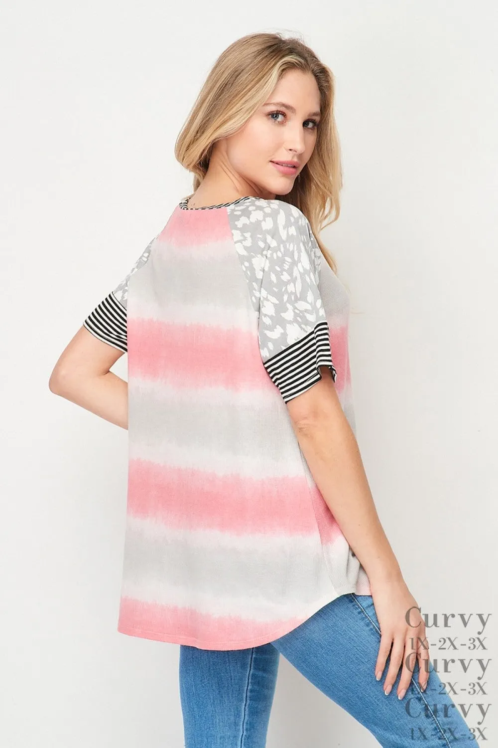 Round Neck Band Short Sleeve Tunic