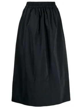 Ruched A-line midi skirt