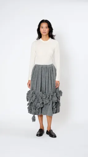 Ruffle Midi Skirt in Grey