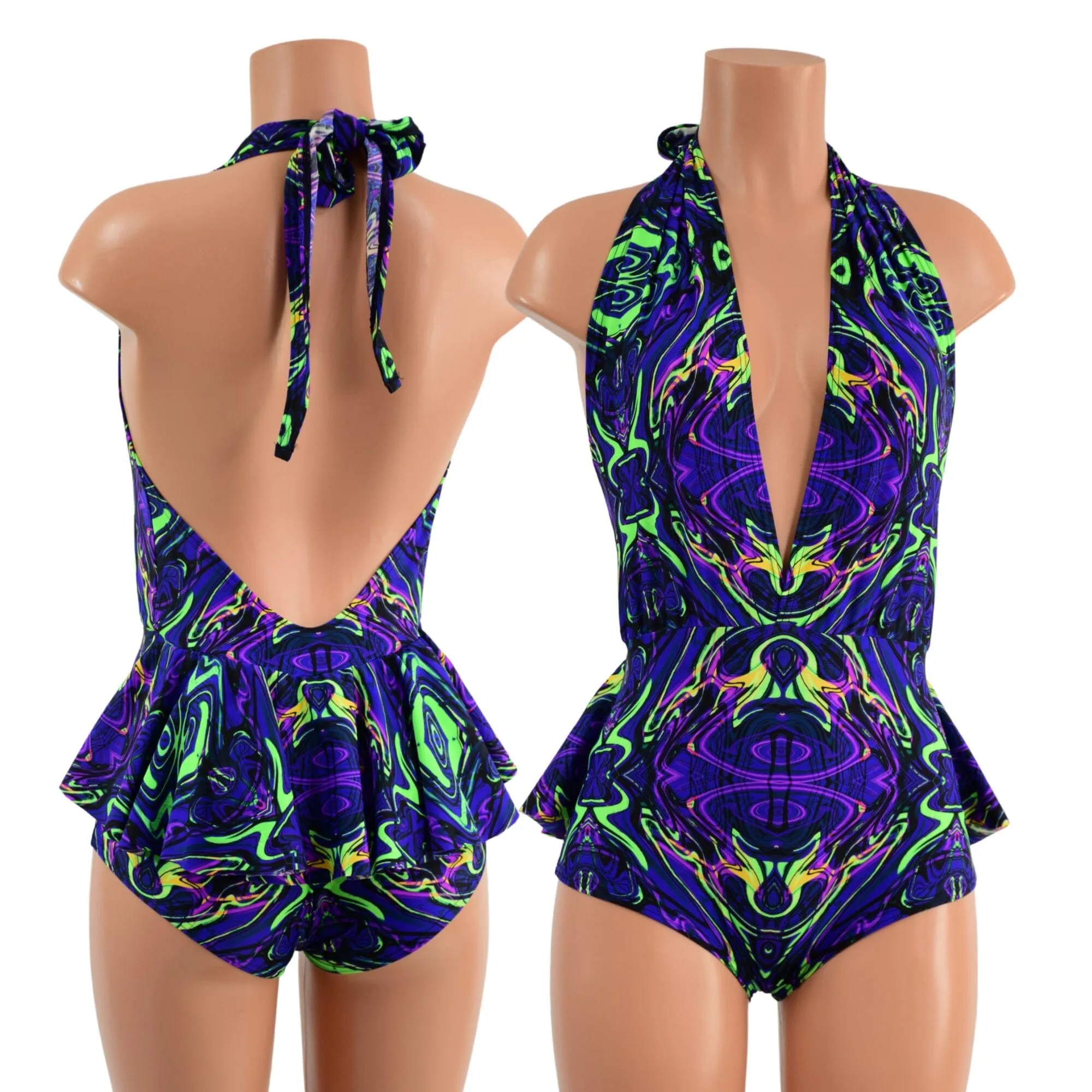 Ruffle Rump Josie Romper in Neon Melt