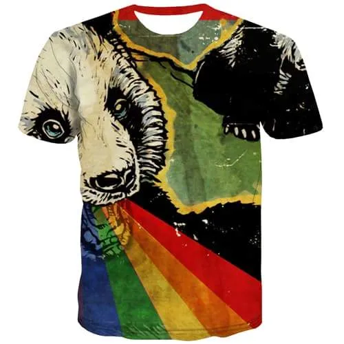 Russia T-shirt Men Bear Tshirts Novelty Cartoon Shirt Print Colorful Tshirt Printed Graffiti T-shirts Graphic Short Sleeve