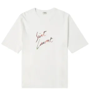 SAINT LAURENT SIGNATURE TEE - WHITE