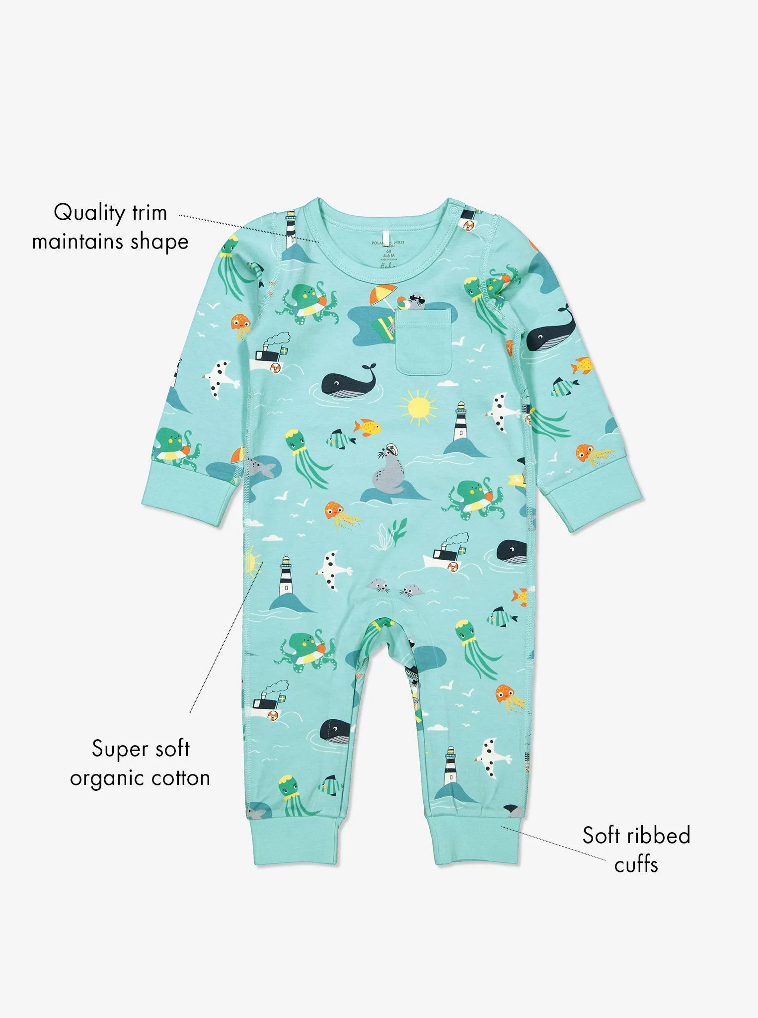 Seaside Print Baby All in one