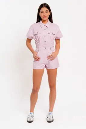 SHORT SLEEVE DENIM ROMPER