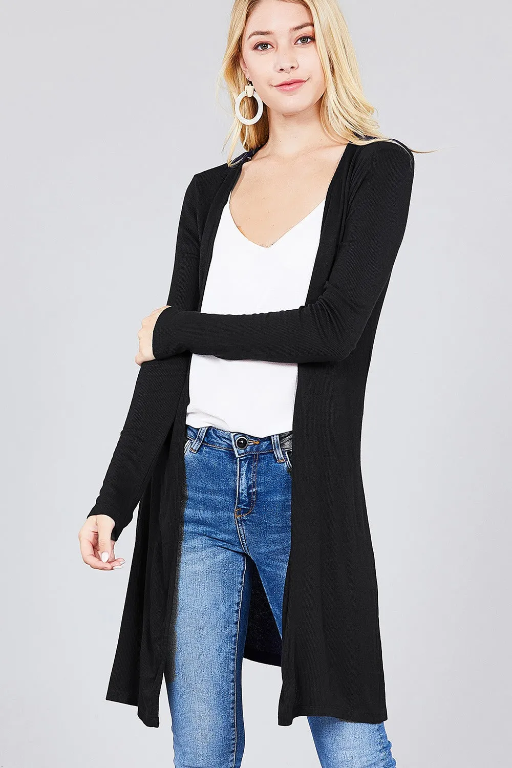 Side Slit Tunic Cardigan