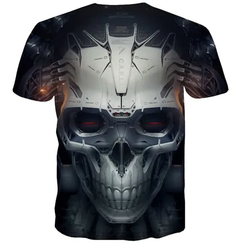 Skull T shirts Men Military T shirts Funny Metal Tshirts Casual Technology T-shirts 3d Hip Hop Shirt Print Short Sleeve