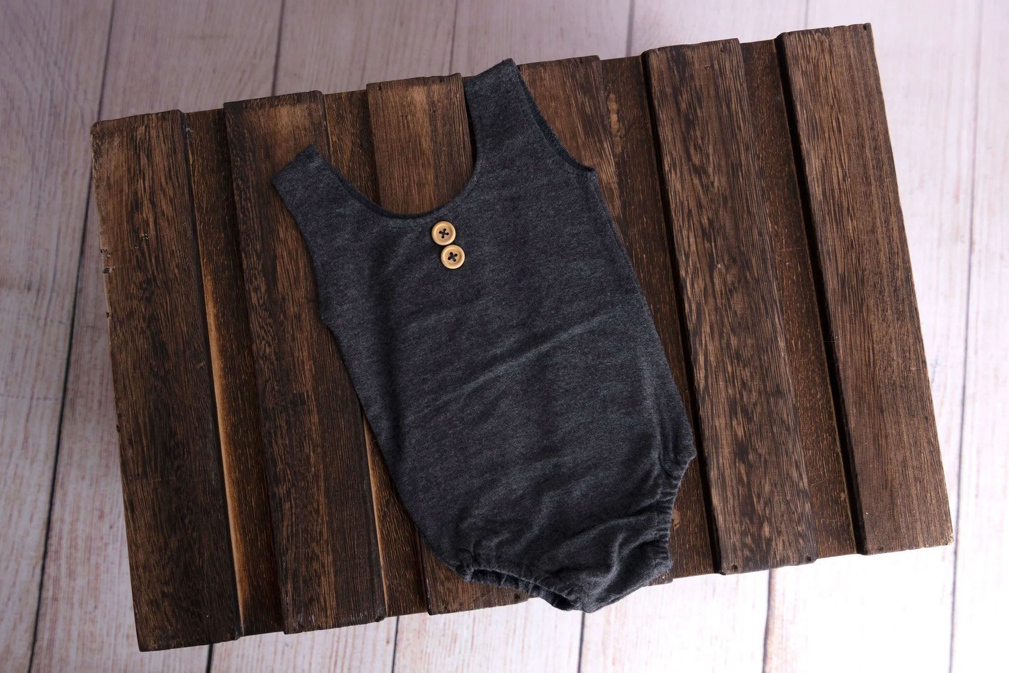 Sleeveless Stitch Romper - Dark Charcoal