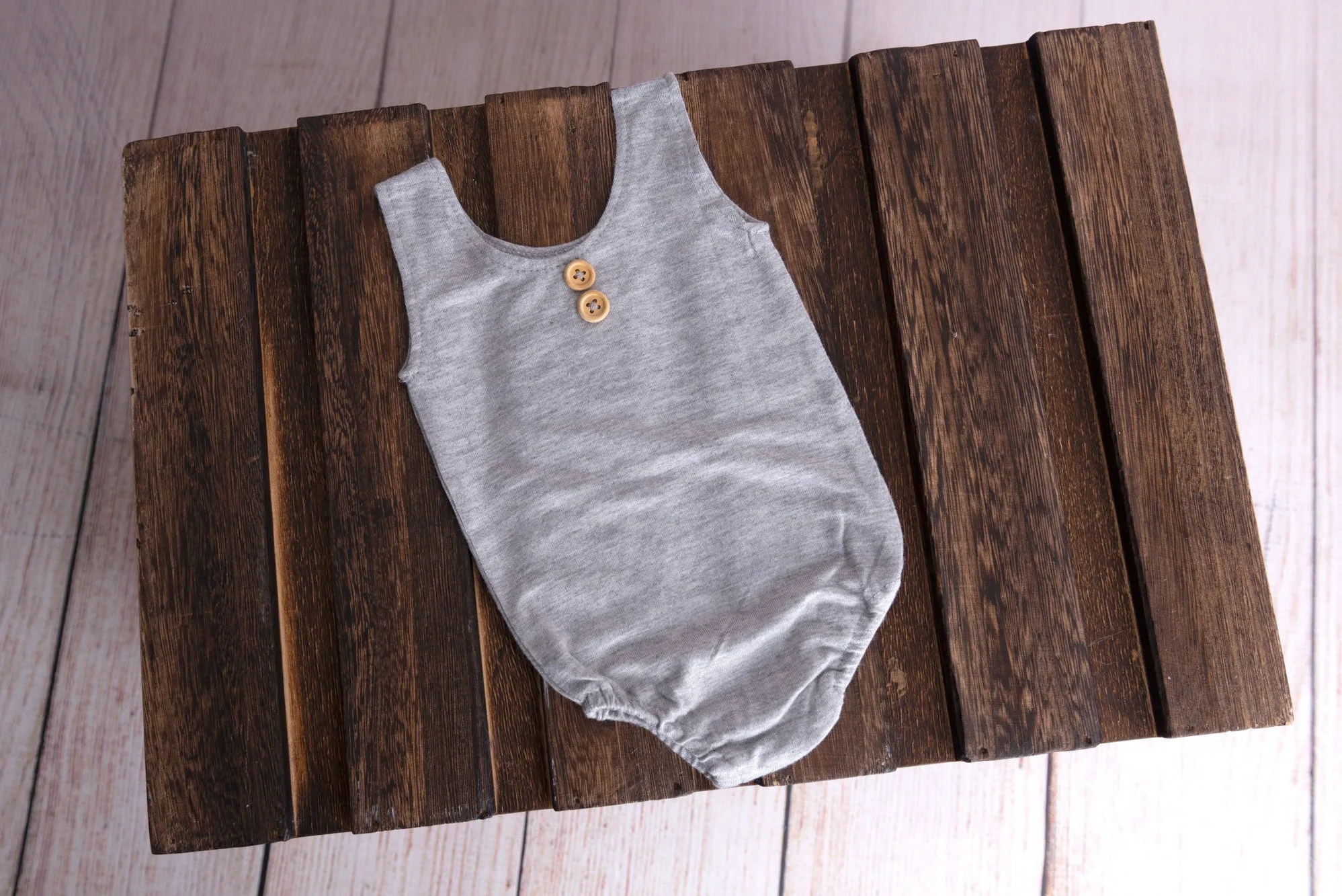 Sleeveless Stitch Romper - Light Gray