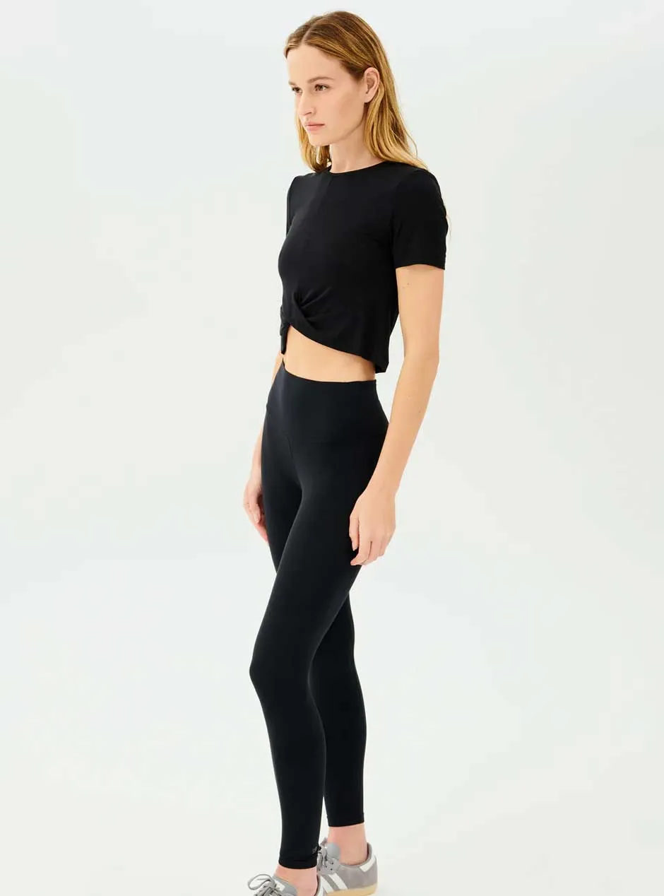 Splits59 Women's Daisy Jersey Cropped Tee - Black