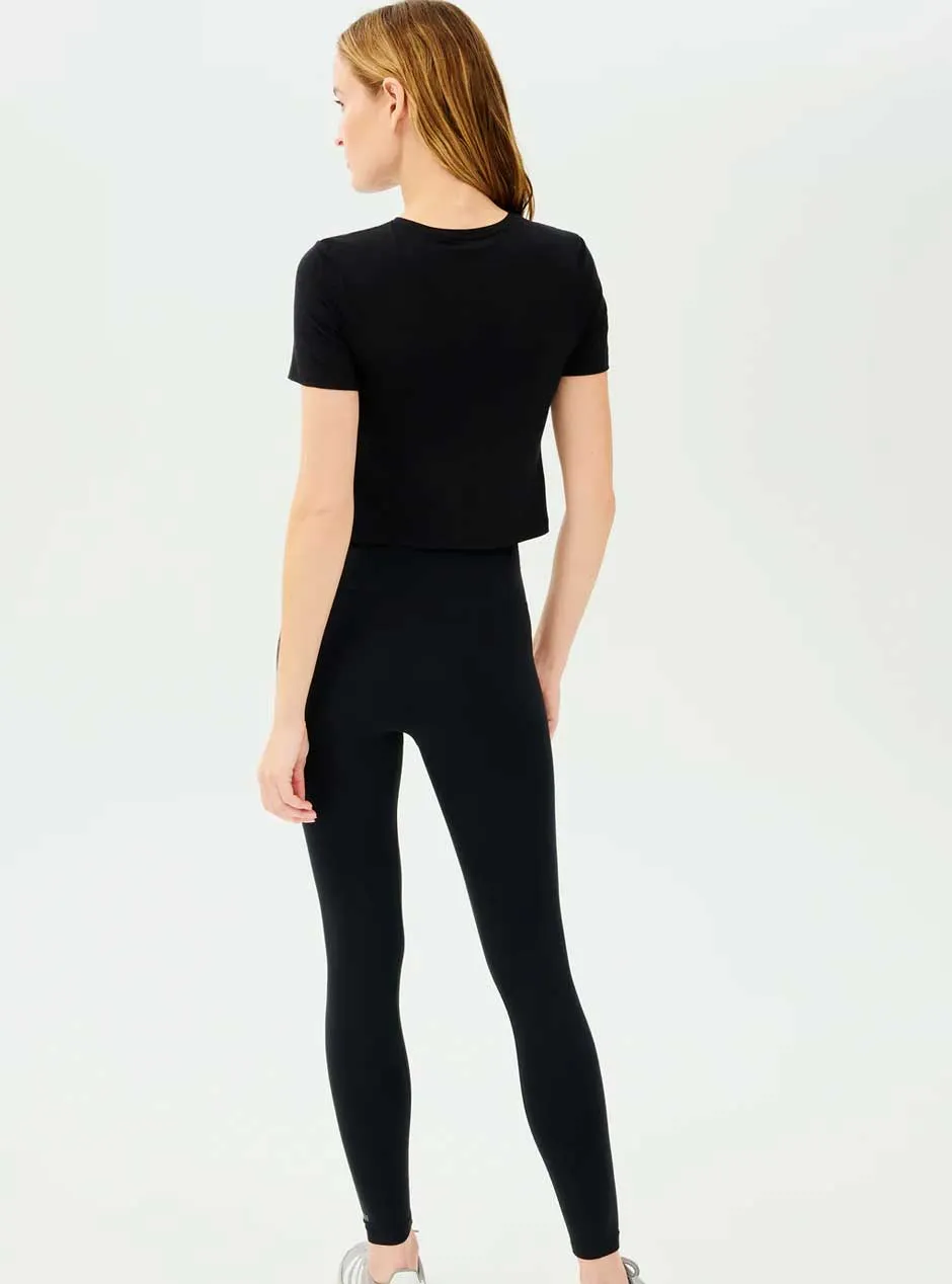 Splits59 Women's Daisy Jersey Cropped Tee - Black