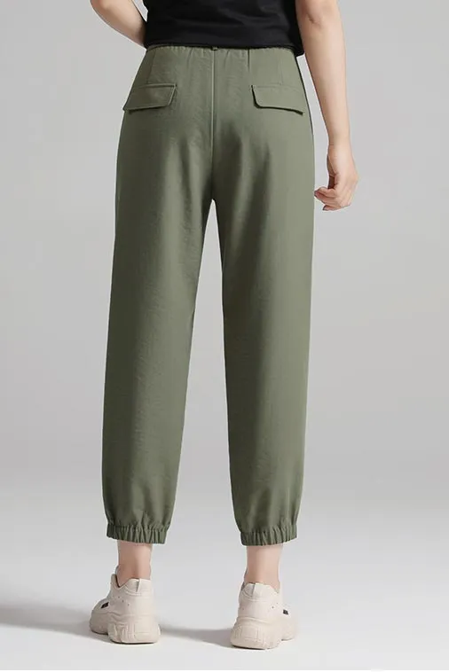 Summer's new slim khaki pants little above ankle length J123