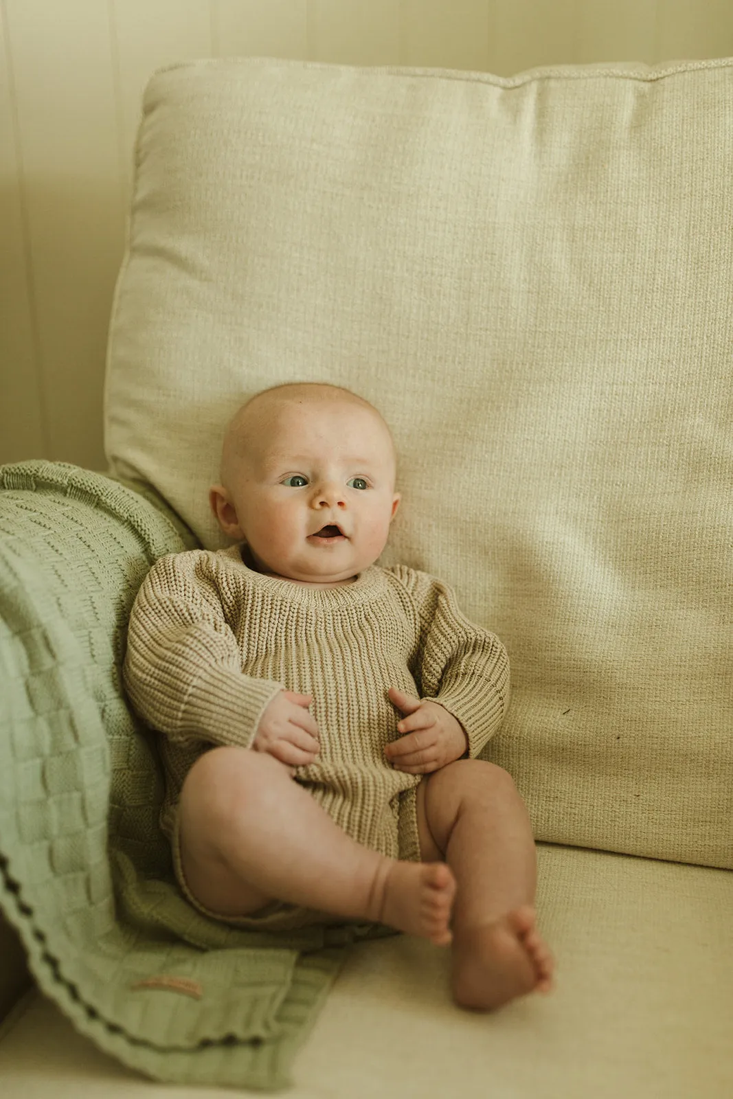 Sutton Knit Romper in Cream