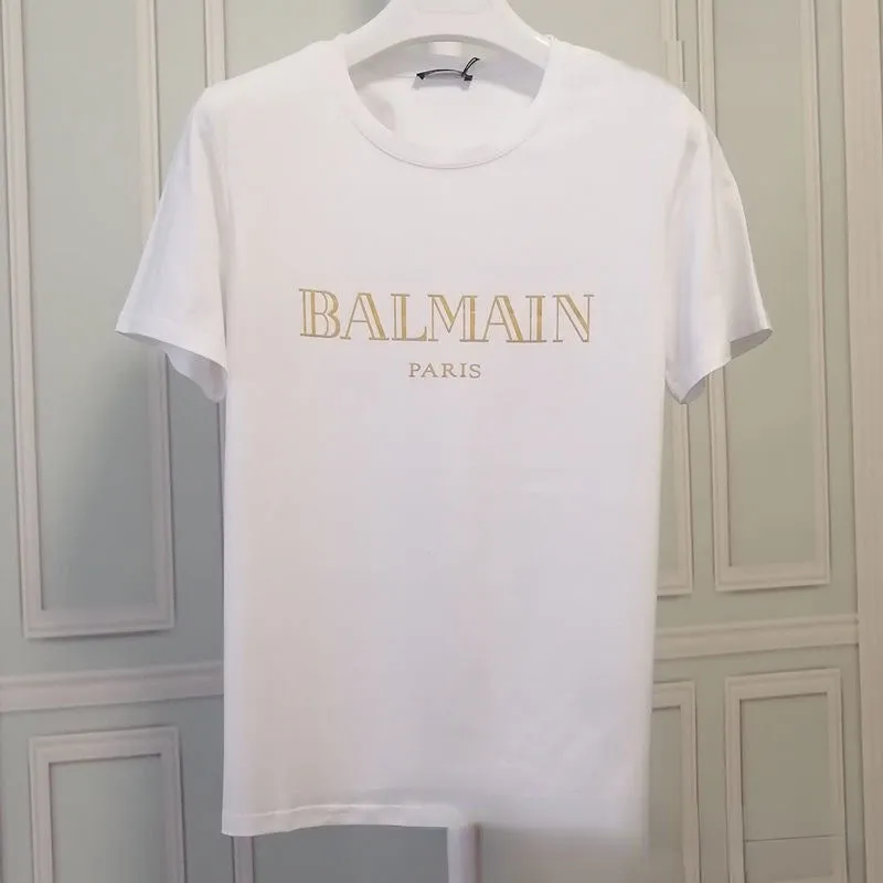 T Shirt Balmain Men's and Women's Tops T-shirt Short Sleeve Letter Print Spring and Summer T