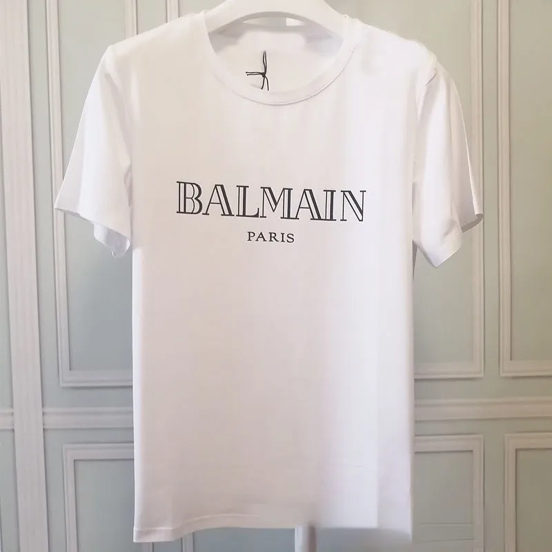 T Shirt Balmain Men's and Women's Tops T-shirt Short Sleeve Letter Print Spring and Summer T