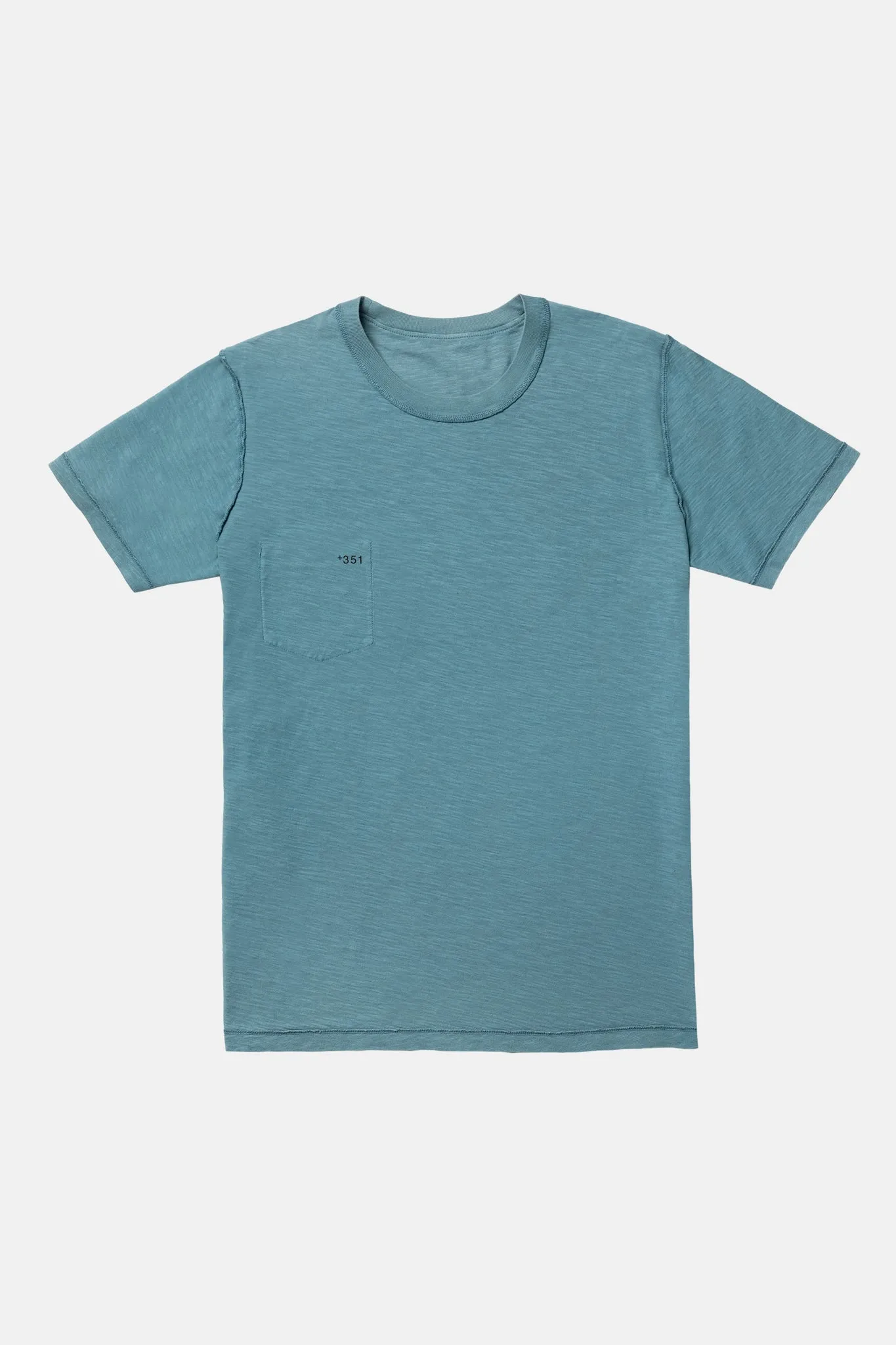 T-SHIRT REVERSIBLE RIB STONED BLUE