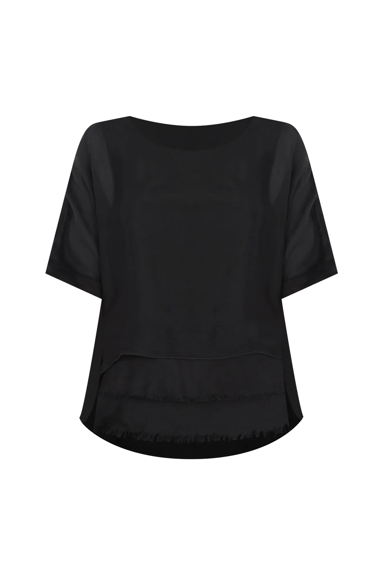 Talia Black Silk Layer Top