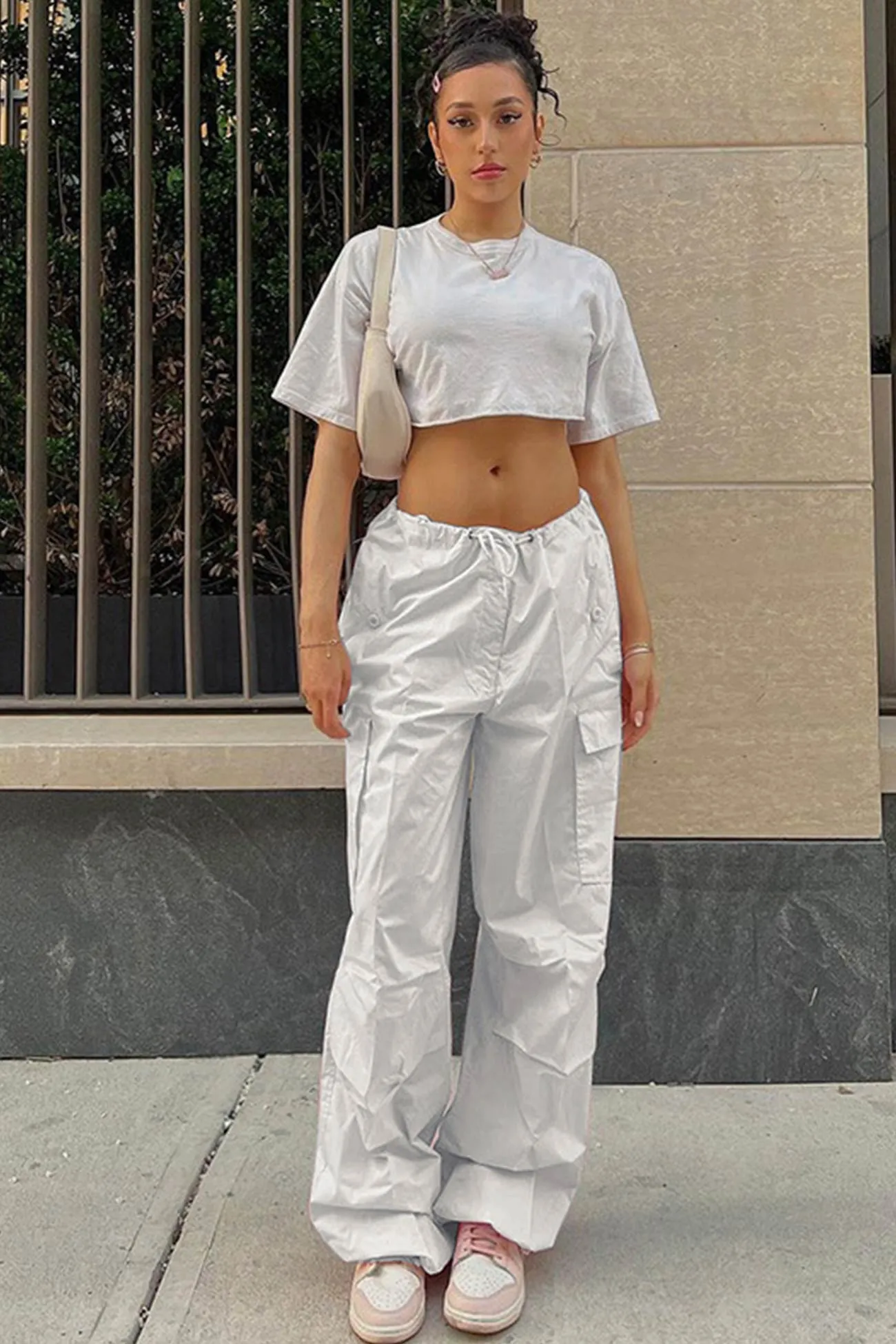 TastyHottie - Solid Color High Waist Cargo Pants