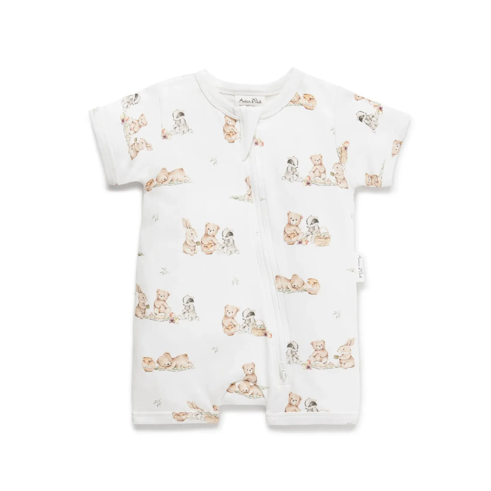 Teddy Picnic Zip Romper