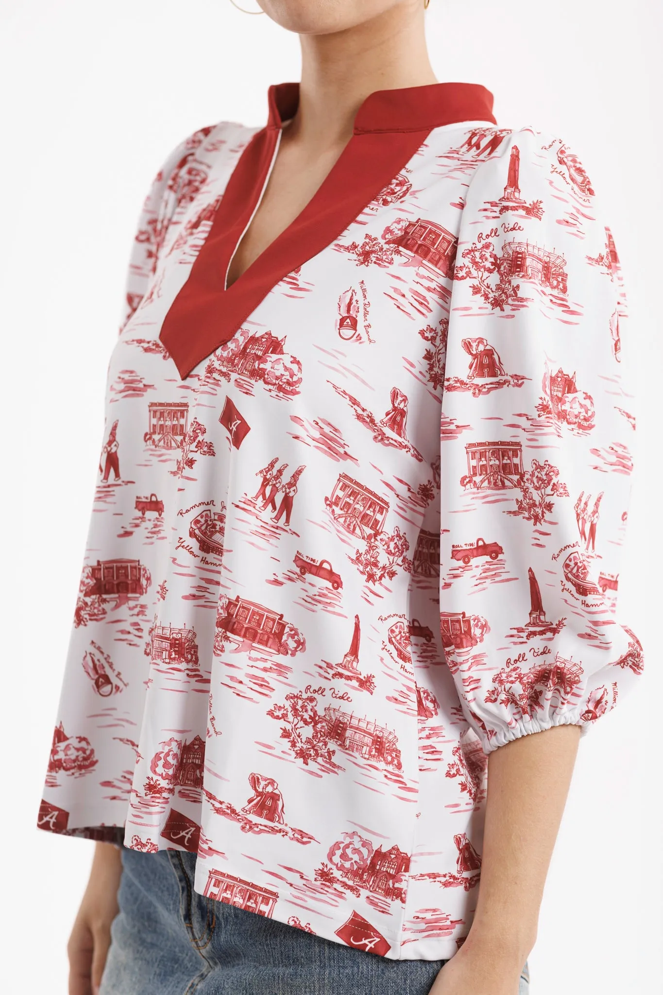 The Eliza Top - Alabama Gameday Toile