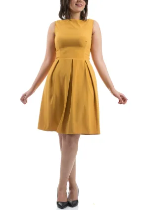 The Royal Pleated Dress - Mustard