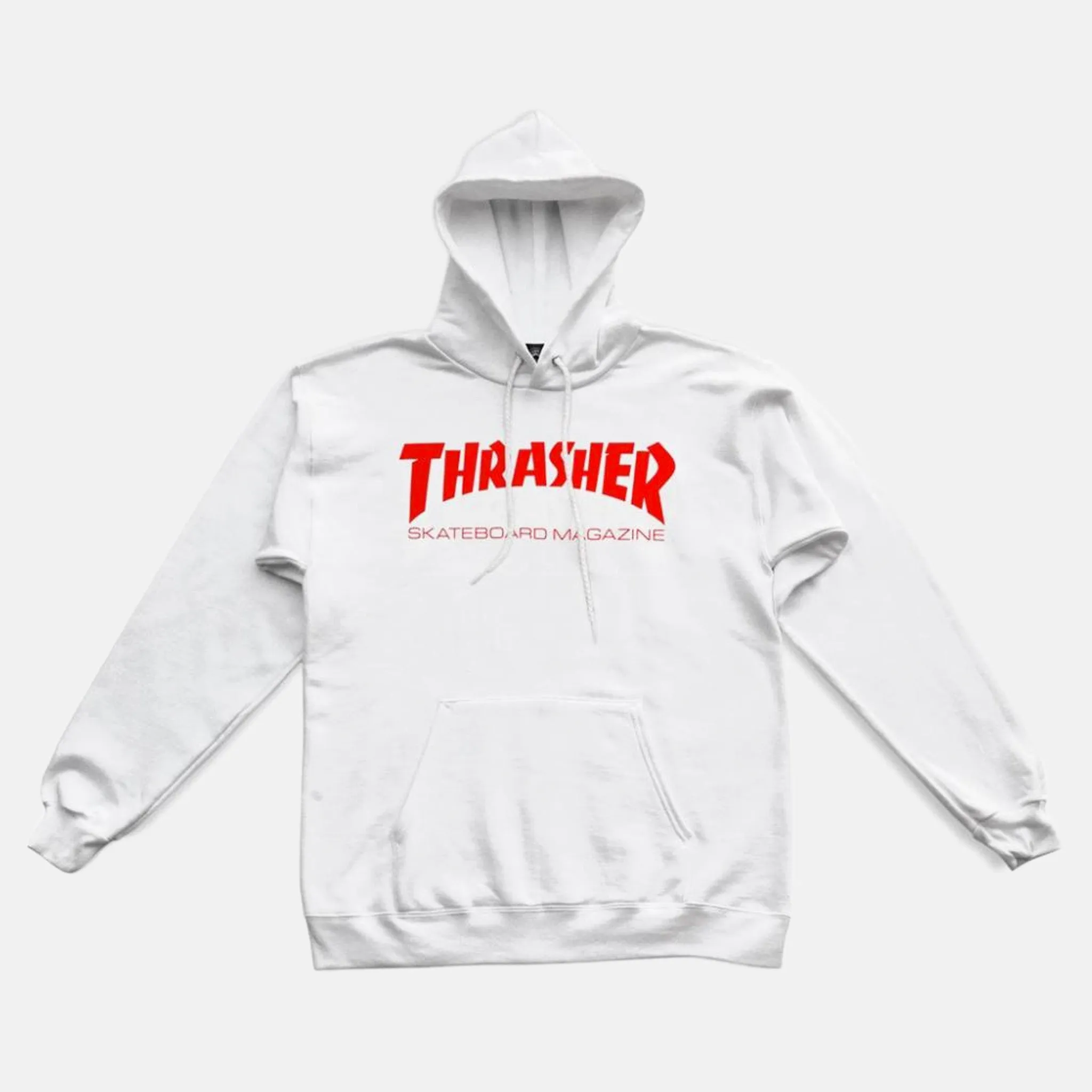 Thrasher Magazine - Skate Mag Logo Pullover Hooded Sweatshirt - White / Red