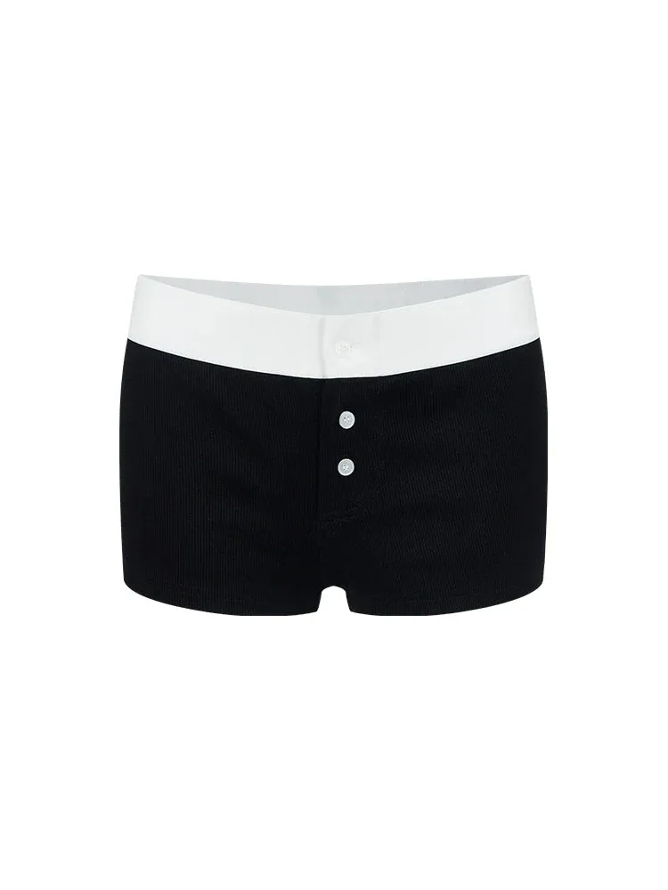 Three Button Slim Hot Pants