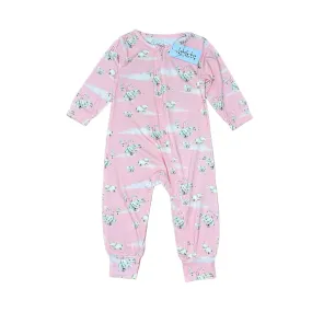 Tickety-Boo Pink Elephants Zippered Romper