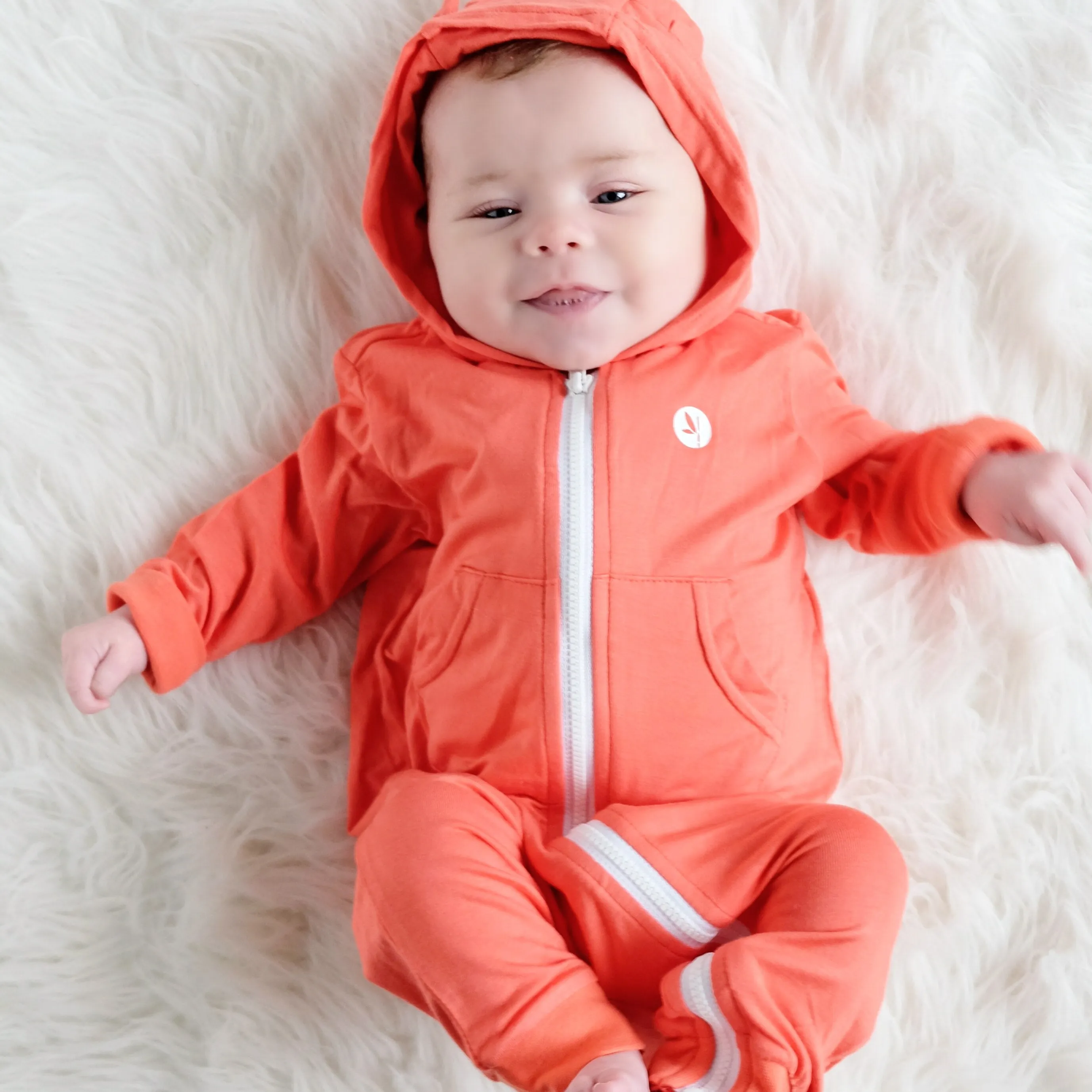 Toddler Long Sleeve Hooded Zipper Romper