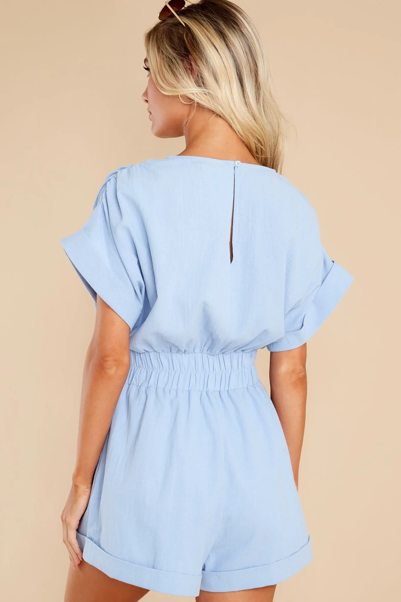 Travel The World Sky Blue Romper