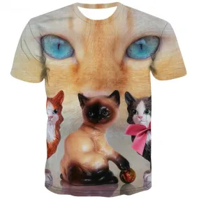 tshirt kitten cat 3D shirt Cool pet men art costume