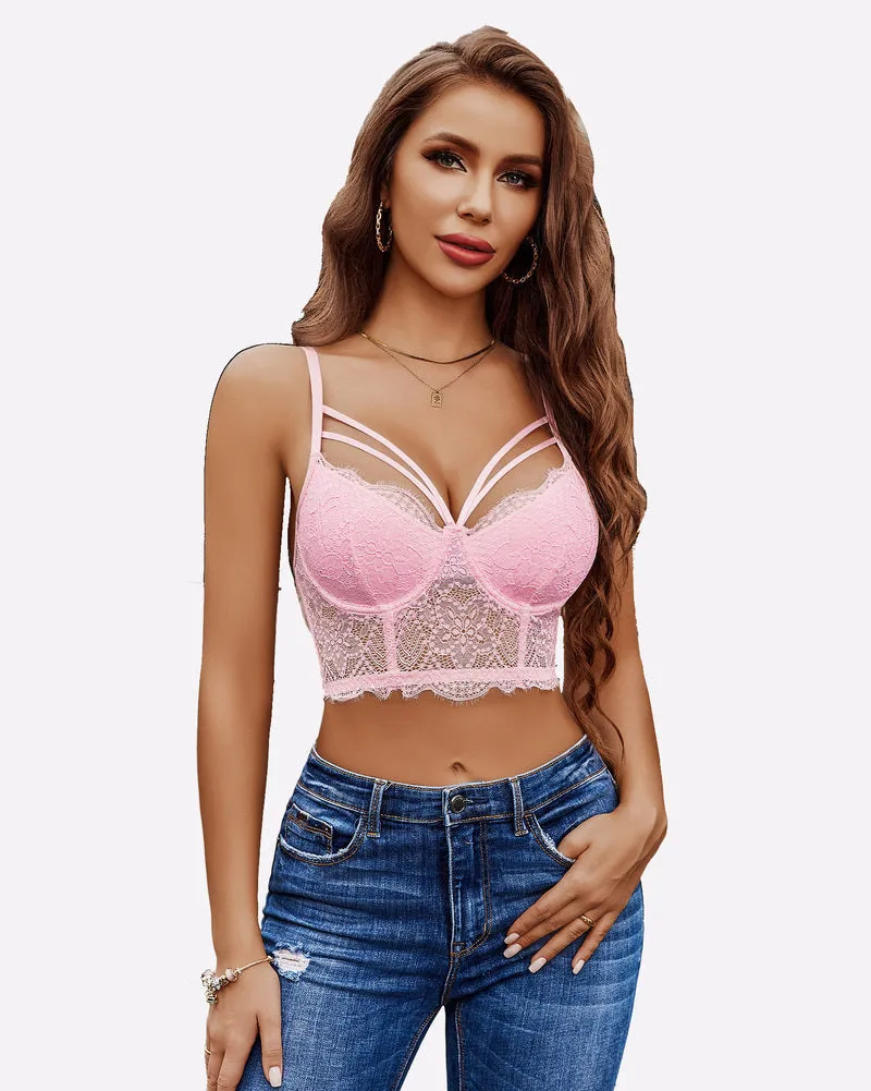 Two Layer Push Up Bustier Bralette