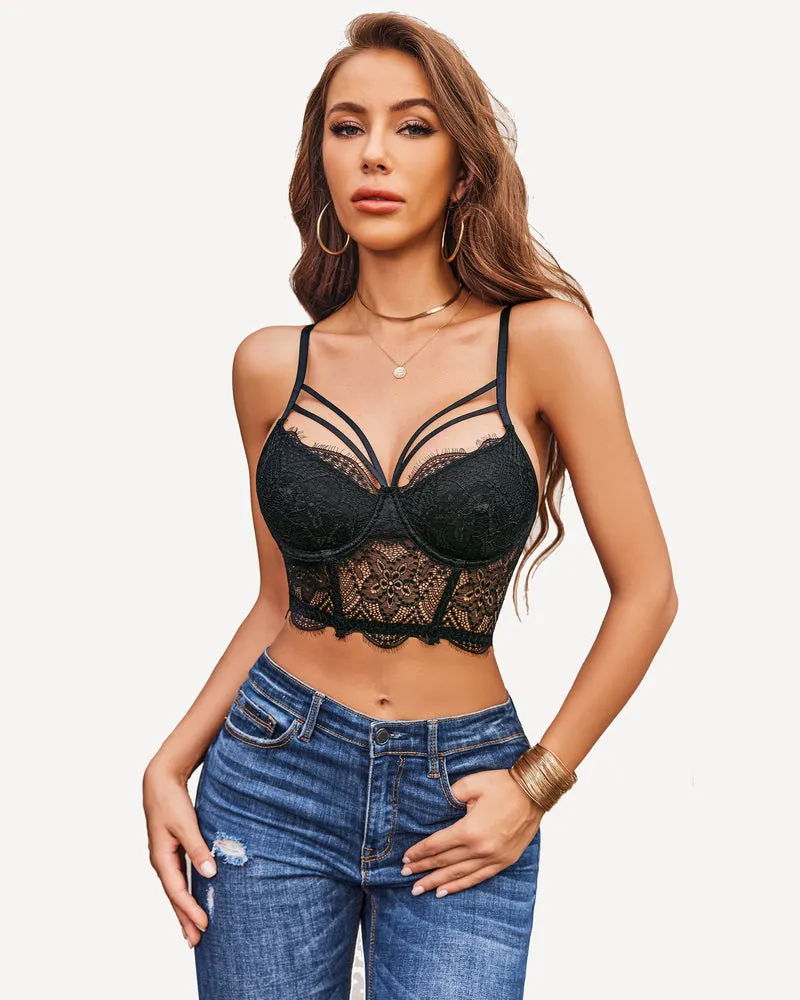 Two Layer Push Up Bustier Bralette