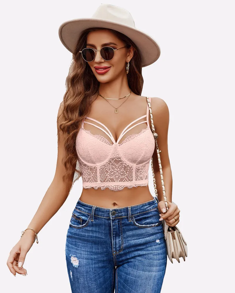 Two Layer Push Up Bustier Bralette