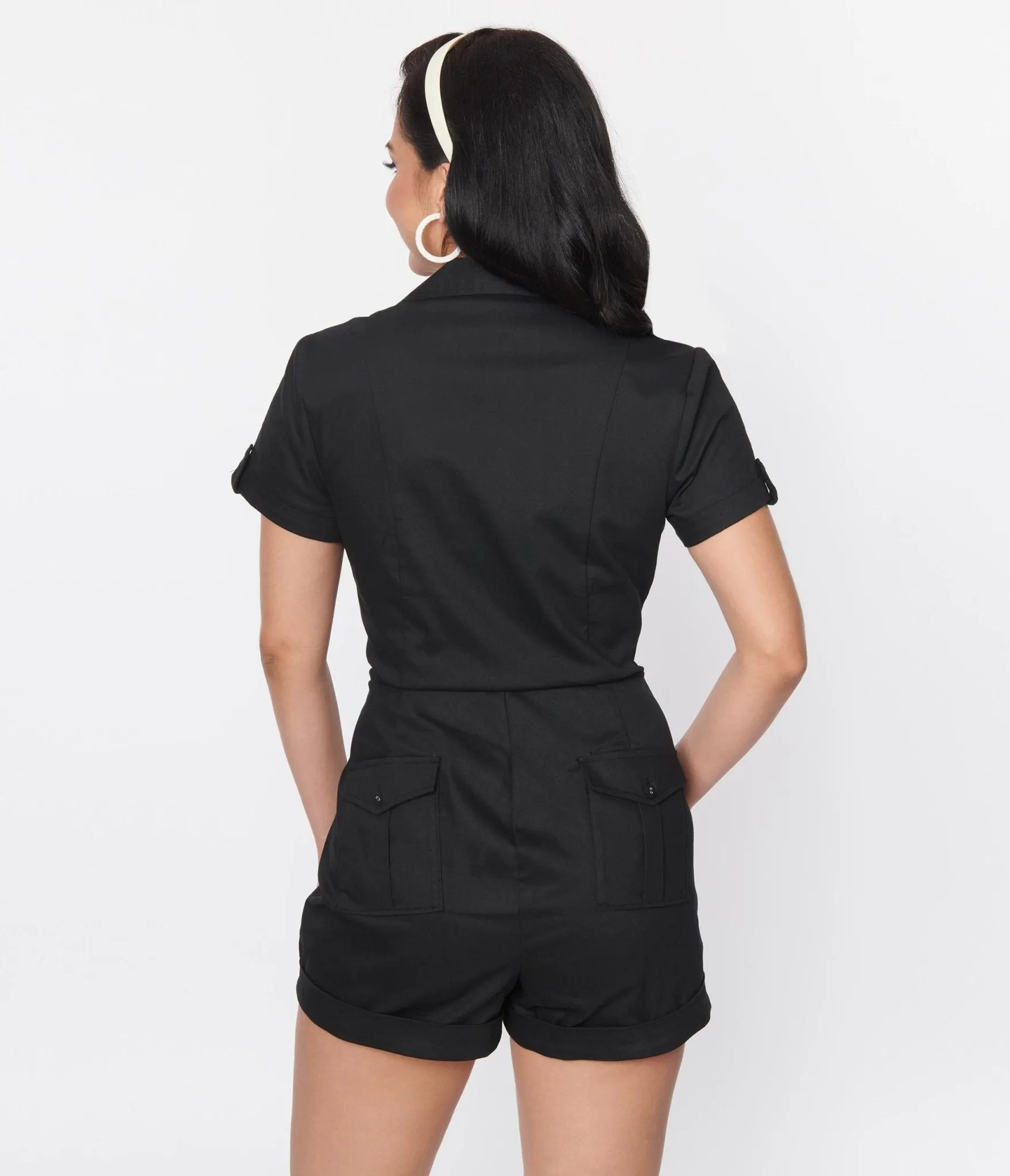 Unique Vintage Black Mia Romper