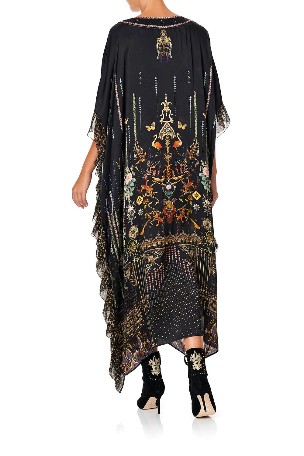 V-NECK KAFTAN WITH RUFFLE SLEEVE REBELLE REBELLE