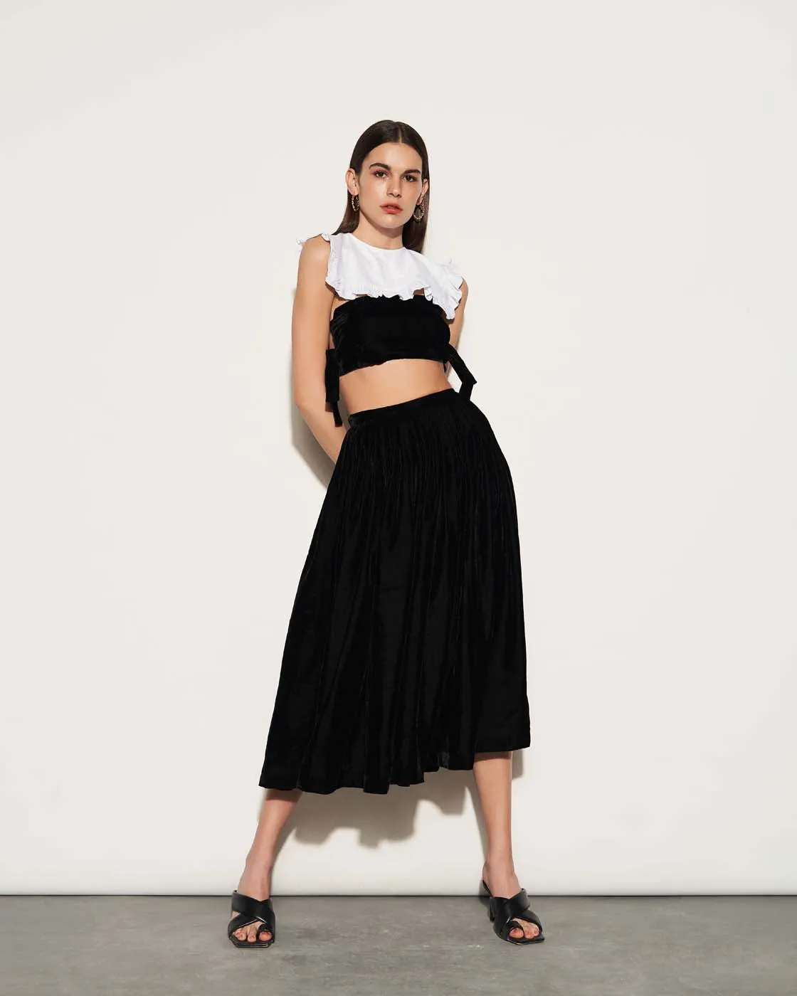 VELVET MIDI SKIRT